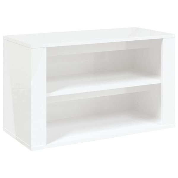 vidaXL Παπουτσοθήκη Γυαλιστερό Λευκό 75x35x45 εκ. Επεξεργασμένο Ξύλο