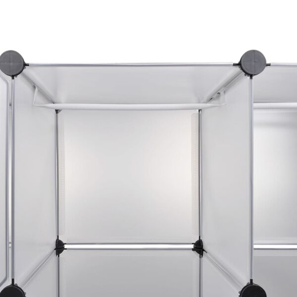 vidaXL Ντουλάπα Σπονδυλωτή 18 Τμήματα Άσπρη 37 x 146 x 180,5 εκ