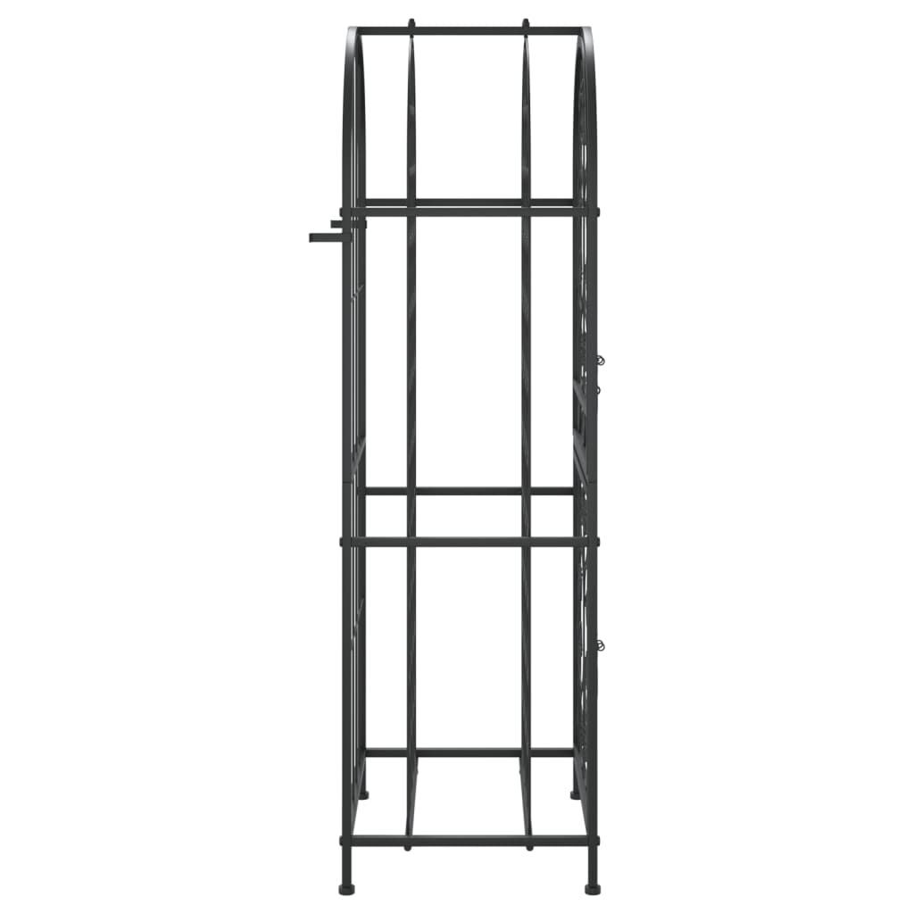 vidaXL Ραφιέρα Κρασιών 41 Μπουκ. Μαύρη 45x36x120 εκ. Σφυρήλατο Σίδερο