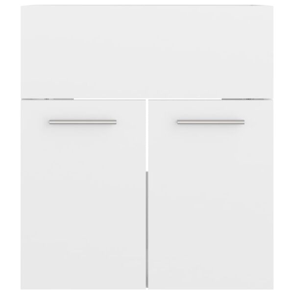 vidaXL Ντουλάπι Νιπτήρα Γυαλιστερό Λευκό 41x38,5x46 εκ από Επεξ. Ξύλο