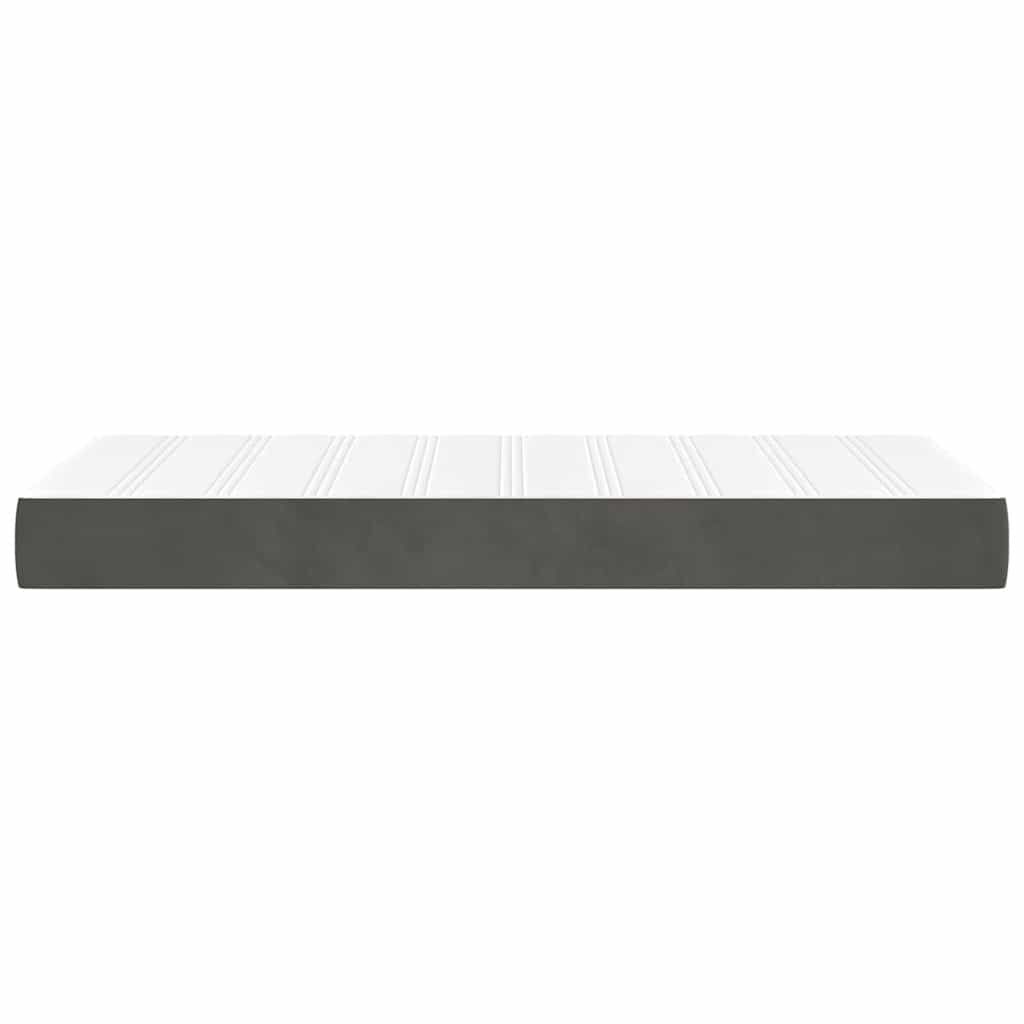 vidaXL Στρώμα με Pocket Springs Σκούρο Γκρι 90x220x20 εκ. Βελούδινο
