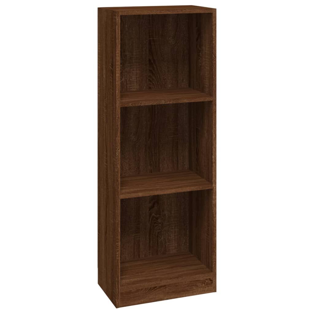 vidaXL Βιβλιοθήκη με 3 Ράφια Καφέ Δρυς 40x24x109 εκ. Επεξεργ. Ξύλο