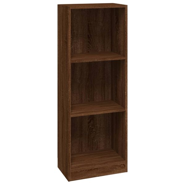 vidaXL Βιβλιοθήκη με 3 Ράφια Καφέ Δρυς 40x24x109 εκ. Επεξεργ. Ξύλο