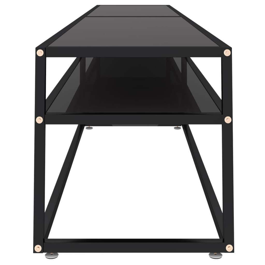 vidaXL Έπιπλο Τηλεόρασης Μαύρο 220 x 40 x 40,5 εκ. από Ψημένο Γυαλί