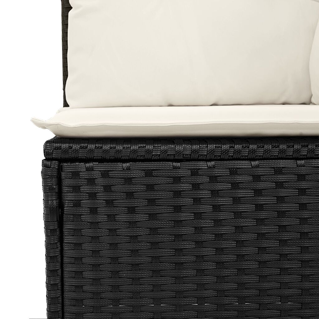 vidaXL Σετ Garden Sofa 9 Τεμαχίων με Μαξιλάρια Μαύρο Πολυ Ρατάν