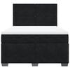 vidaXL Κρεβάτι Boxspring με Στρώμα Μαύρο 140x190 εκ. Βελούδινο