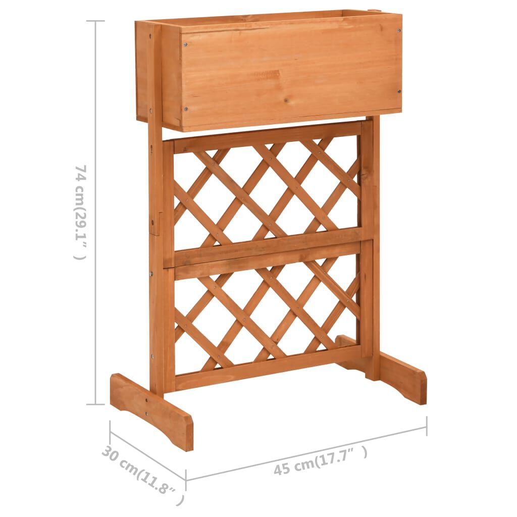 vidaXL Γλάστρα Κήπου με Καφασωτό Πορτοκαλί 45x30x74 εκ. Ξύλο Ελάτης
