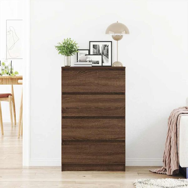 vidaXL Συρταριέρα Καφέ Δρυς 60 x 35 x 98,5 εκ. από Επεξεργασμένο Ξύλο