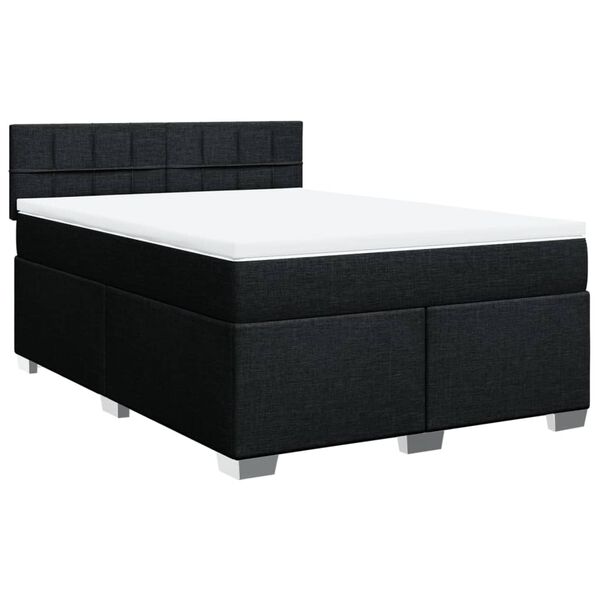 vidaXL &Kappa;&rho;&epsilon;&beta;ά&tau;&iota; Boxspring &mu;&epsilon; &Sigma;&tau;&rho;ώ&mu;&alpha; &Mu;&alpha;ύ&rho;&omicron; 140x190 &epsilon;&kappa;. &Upsilon;&phi;&alpha;&sigma;&mu;ά&tau;&iota;&nu;&omicron;