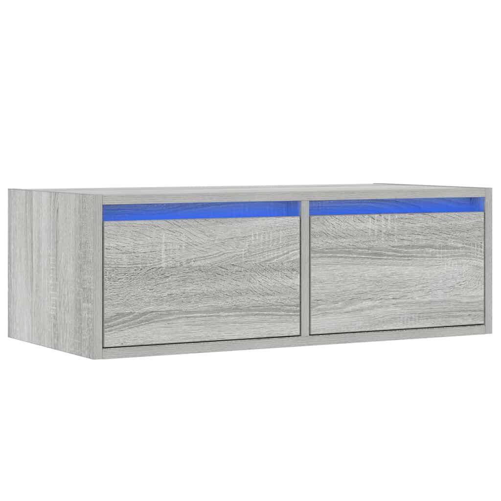 vidaXL Έπιπλο Τηλεόρασης με LED Γκρι Sonoma 75x35,5x25 εκ.