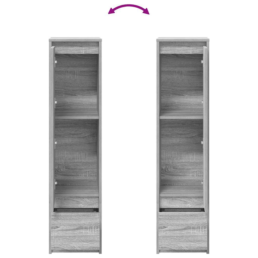 vidaXL Ντουλάπι Γκρι Sonoma 29,5x34x119,5 εκ. Επεξεργασμένο Ξύλο