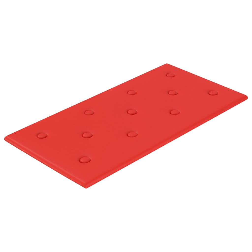 vidaXL Πάνελ Τοίχου 12 τεμ. Κόκκινο 60 x 30εκ. 2,16 μ² Συνθετικό Δέρμα