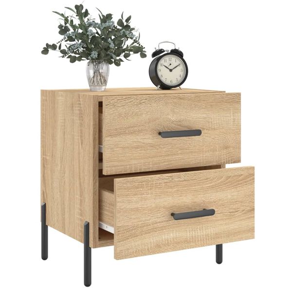 vidaXL Κομοδίνα 2 τεμ. Sonoma Δρυς 40 x 35 x 47,5 εκ. Επεξεργ. Ξύλο