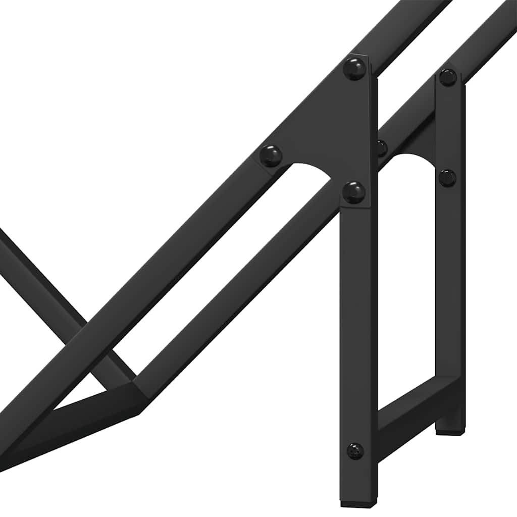 vidaXL Ράφι για καυσόξυλα Μαύρο 60x25x60 cm Ατσάλι ψυχρής έλασης