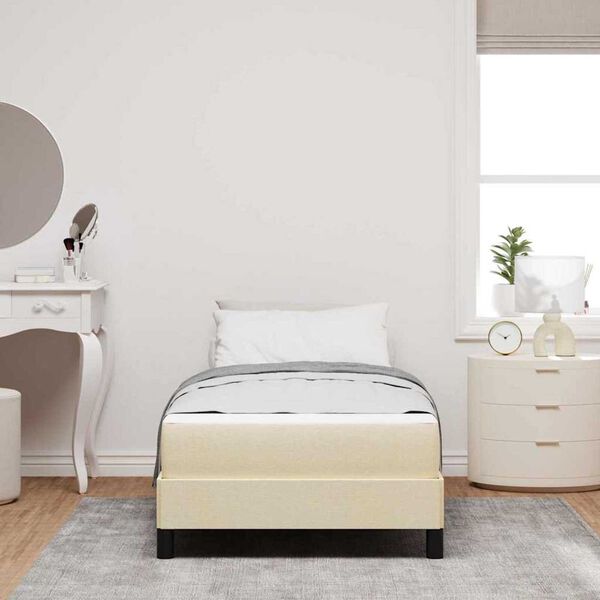 vidaXL Κρεβάτι με ελατήρια με στρώμα Κρεμ 100 x 200 cm ύφασμα