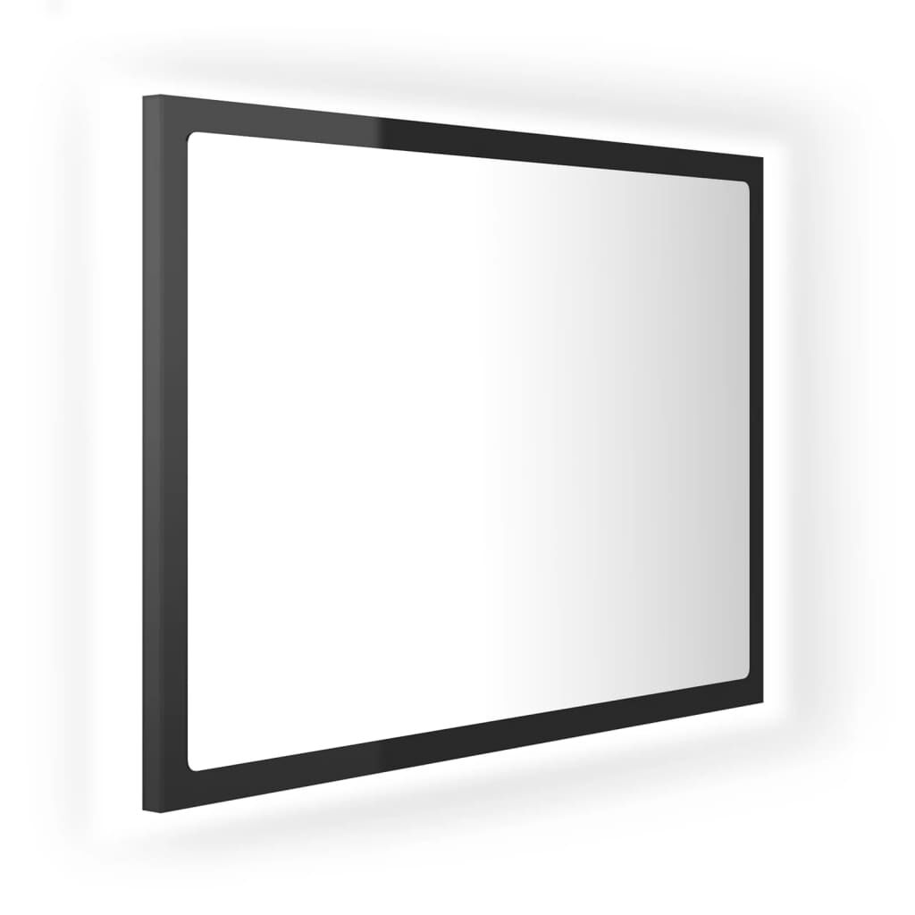 vidaXL Καθρέφτης Μπάνιου με LED Γυαλ. Μαύρο 60x8,5x37 εκ. Ακρυλικός
