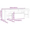 vidaXL Έπιπλο Τηλεόρασης με LED Αρτισιανή Δρυς 120x36,5x40εκ Επεξ.Ξύλο