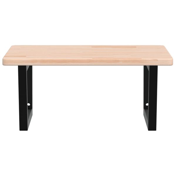 vidaXL Ράφι Νιπτήρα Τοίχου από Ατσάλι / Μασίφ Ξύλο Δρυός