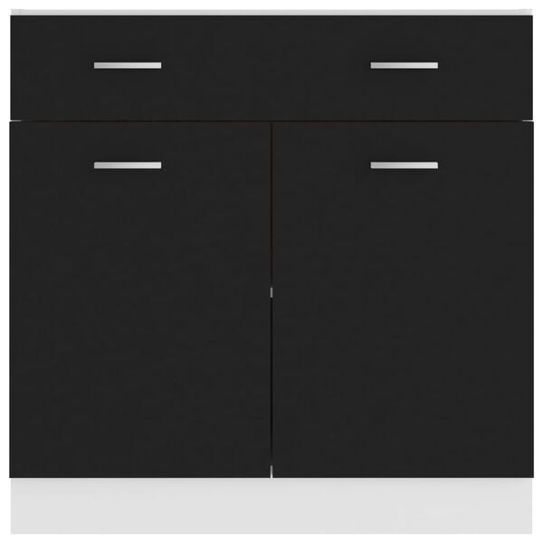 vidaXL Ντουλάπι με Συρτάρι Lyon Μαύρο 80x46x81,5 εκ. Επεξ. Ξύλο