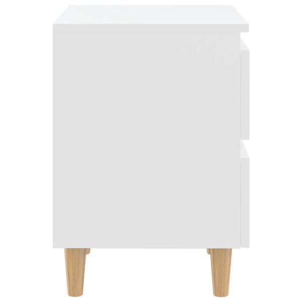 vidaXL Κομοδίνο Λευκό 40 x 35 x 50 εκ. με Πόδια από Μασίφ Ξύλο Πεύκου