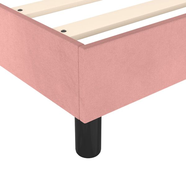vidaXL Κρεβάτι Boxspring με Στρώμα Ροζ 80 x 200 εκ. Βελούδινο