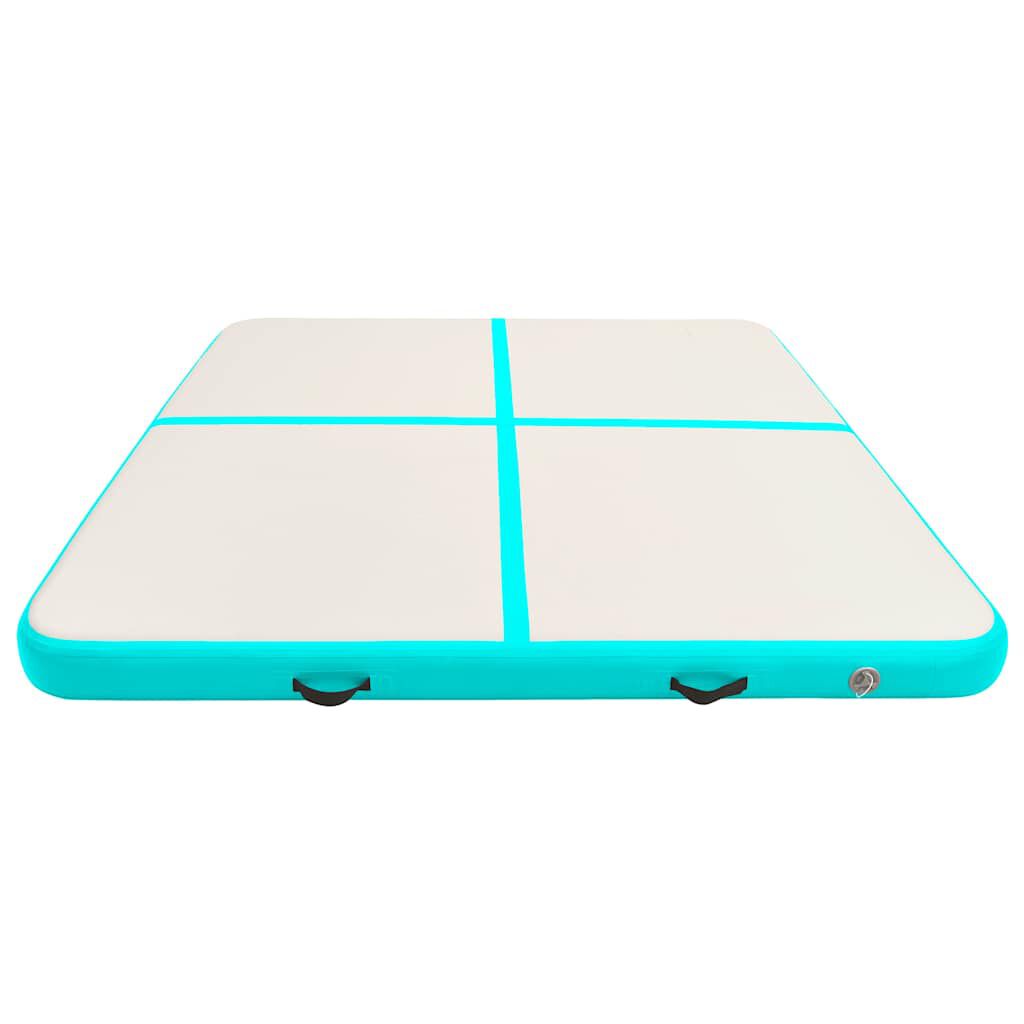 vidaXL Στρώμα Ενόργανης Φουσκωτό Πράσινο 200x200x20 εκ. PVC με Τρόμπα