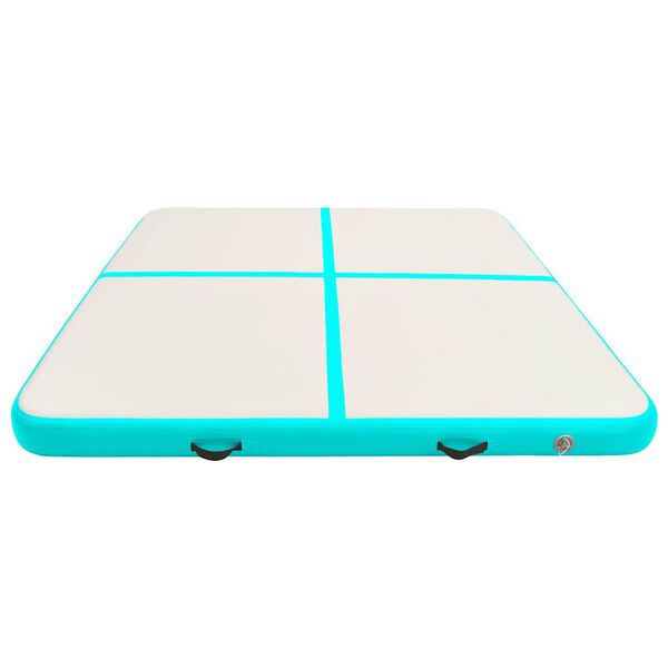 vidaXL Στρώμα Ενόργανης Φουσκωτό Πράσινο 200x200x20 εκ. PVC με Τρόμπα
