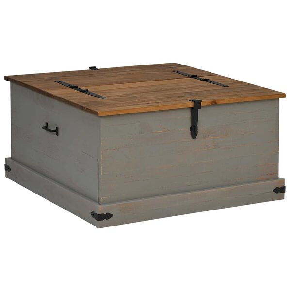 vidaXL Σεντούκι αποθήκευσης HALDEN γκρι 91x91x47 cm μασίφ ξύλο πεύκο