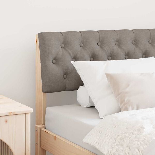 vidaXL Ταπετσαρισμένο κεφαλάρι Taupe 90 cm Στερεά ξυλεία πεύκου
