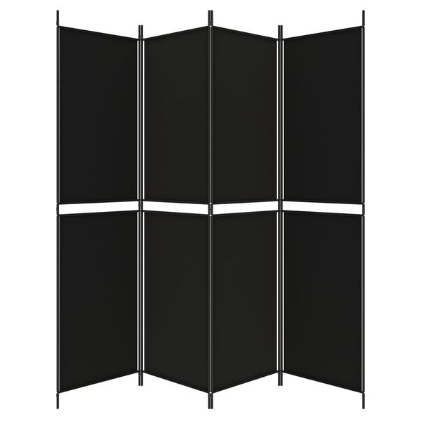 vidaXL Διαχωριστικό Δωματίου με 4 Πάνελ Μαύρο 200x200 εκ. από Ύφασμα