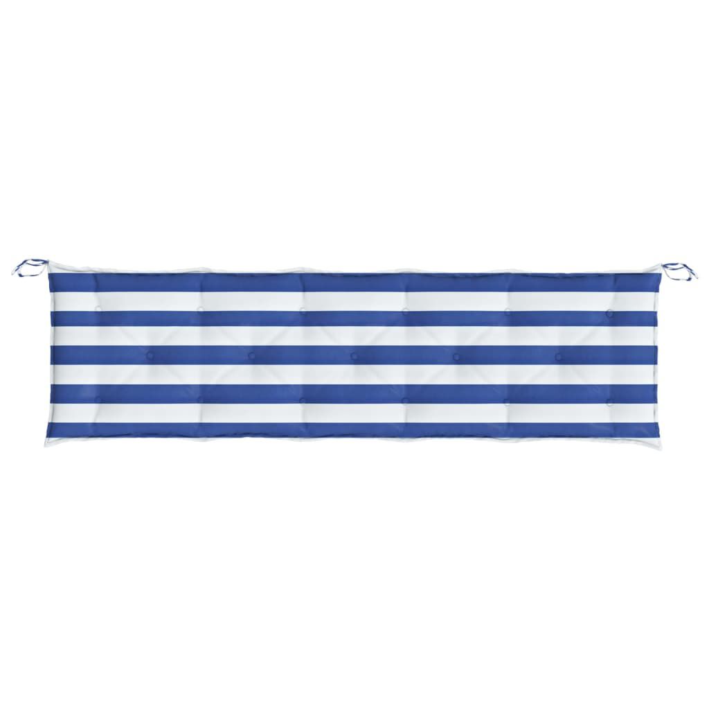 vidaXL Μαξιλάρι Πάγκου Κήπου Μπλε&Λευκό Ριγέ 180x50x7 εκ Ύφασμα Oxford