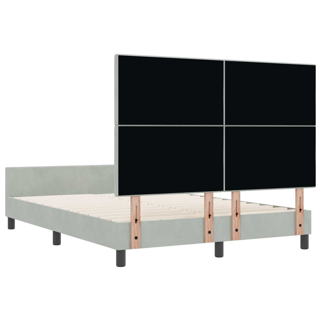 vidaXL Σκελετός Κρεβατιού Ανοιχτό γκρι 140 x 190 cm Βελούδο