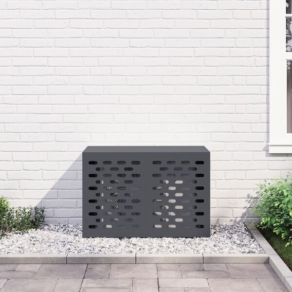 vidaXL Κάλυμμα κλιματιστικού Ανθρακί 90 x 40 x 60 εκ Ατσάλι