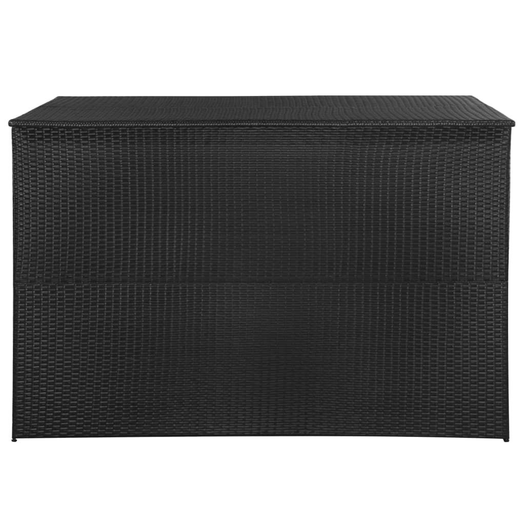 vidaXL Μπαούλο Εξωτερικού Χώρου Μαύρο 150x100x100 εκ. Συνθετικό Ρατάν