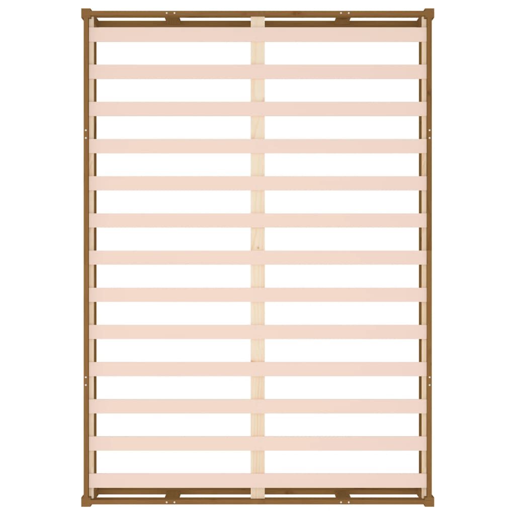 vidaXL Σκελετός κρεβατιού Honey Brown 150x200 cm King Size Μασίφ Ξύλο