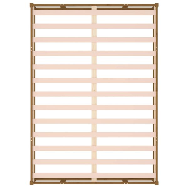 vidaXL Σκελετός κρεβατιού Honey Brown 150x200 cm King Size Μασίφ Ξύλο