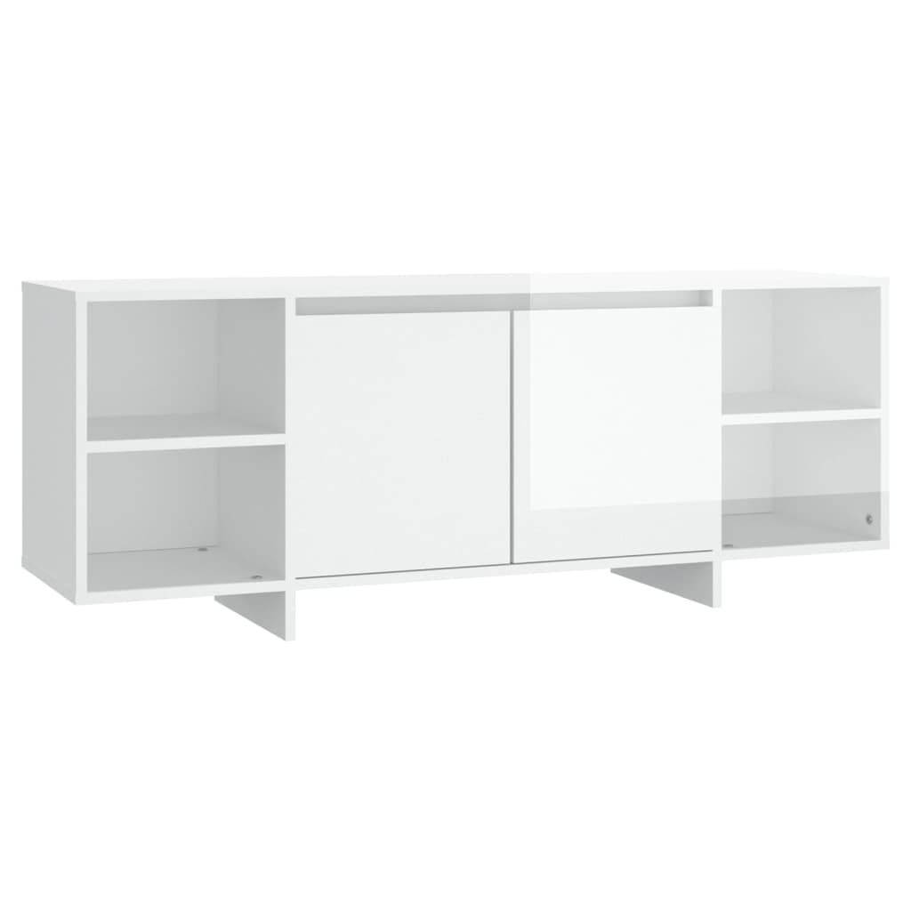 vidaXL Έπιπλο Τηλεόρασης Γυαλ. Λευκό 130 x 35 x 50 εκ. από Μοριοσανίδα