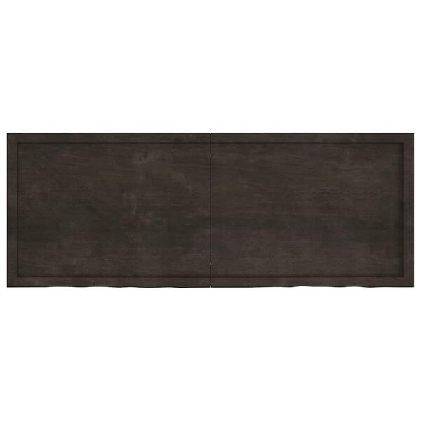 vidaXL Ράφι Τοίχου Σκούρο Καφέ 160x60x(2-6) εκ. Επεξ. Μασίφ Ξύλο Δρυός