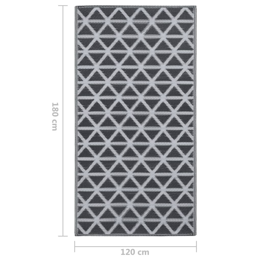 vidaXL Χαλί εξωτερικού χώρου ARAKIL Μαύρο 120x180 cm PP