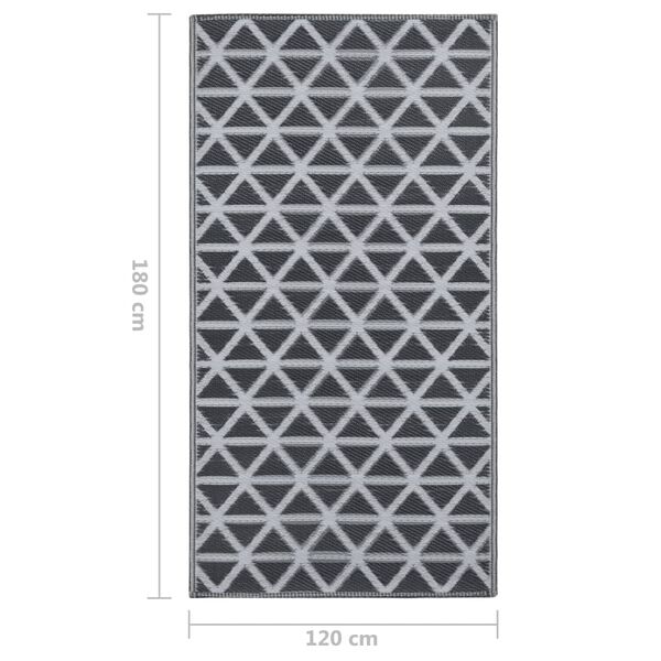 vidaXL Χαλί εξωτερικού χώρου ARAKIL Μαύρο 120x180 cm PP