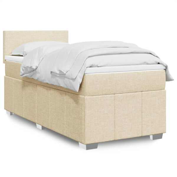 vidaXL &Kappa;&rho;&epsilon;&beta;ά&tau;&iota; Boxspring &mu;&epsilon; &Sigma;&tau;&rho;ώ&mu;&alpha; &Kappa;&rho;&epsilon;&mu; 90x200 &epsilon;&kappa;.&Upsilon;&phi;&alpha;&sigma;&mu;ά&tau;&iota;&nu;&omicron;