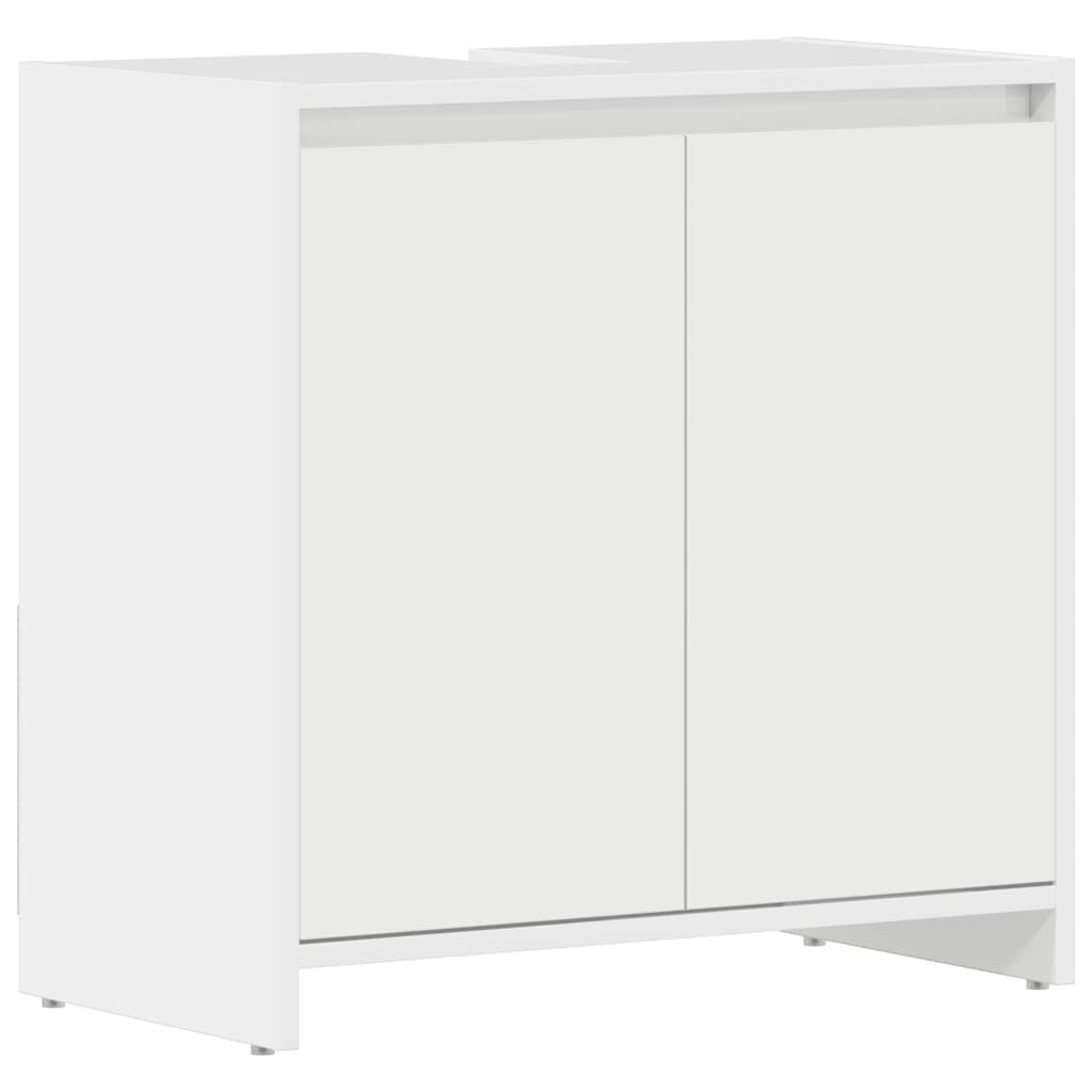 vidaXL Ντουλάπι Νιπτήρα Γυαλιστερό Λευκό 60 x 33 x 61 εκ. Επεξ. Ξύλο