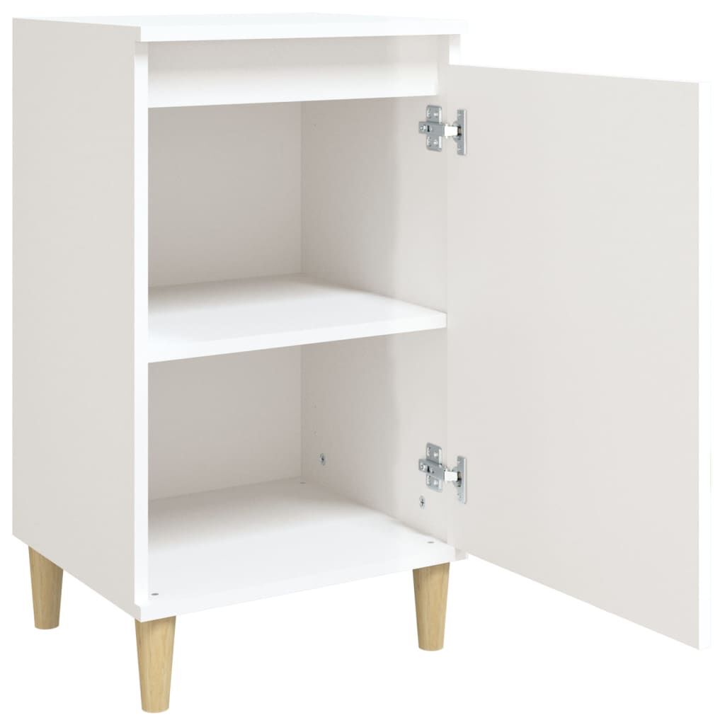 vidaXL Κομοδίνα 2 τεμ. Γυαλ. Λευκό 40x35x70 εκ. από Επεξεργασμένο Ξύλο