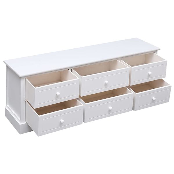 vidaXL Έπιπλο Τηλεόρασης Λευκό 108x30x40 εκ. από Μασίφ Ξύλο Παυλώνιας