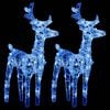 vidaXL Χριστουγεννιάτικοι Τάρανδοι 2 τεμ. με 80 LED Μπλε Ακρυλικοί