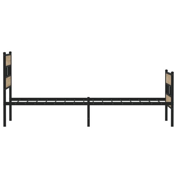 vidaXL Σκελετός Κρεβ. Χωρίς Στρώμα Sonoma Δρυς 100x200 εκ. Μεταλλικό