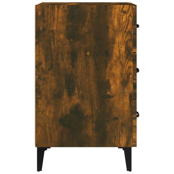 vidaXL Κομοδίνο Καπνιστή Δρυς 40 x 40 x 66 εκ. από Επεξεργασμένο Ξύλο