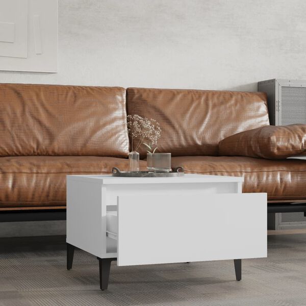 vidaXL Βοηθητικό Τραπέζι Λευκό 50 x 46 x 35 εκ. από Επεξεργασμένο Ξύλο