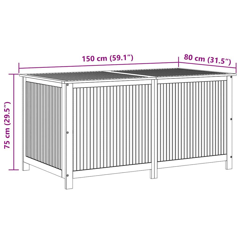 vidaXL Μπαούλο Αποθήκευσης Κήπου 150x80x75 εκ. από Μασίφ Ξύλο Ακακίας