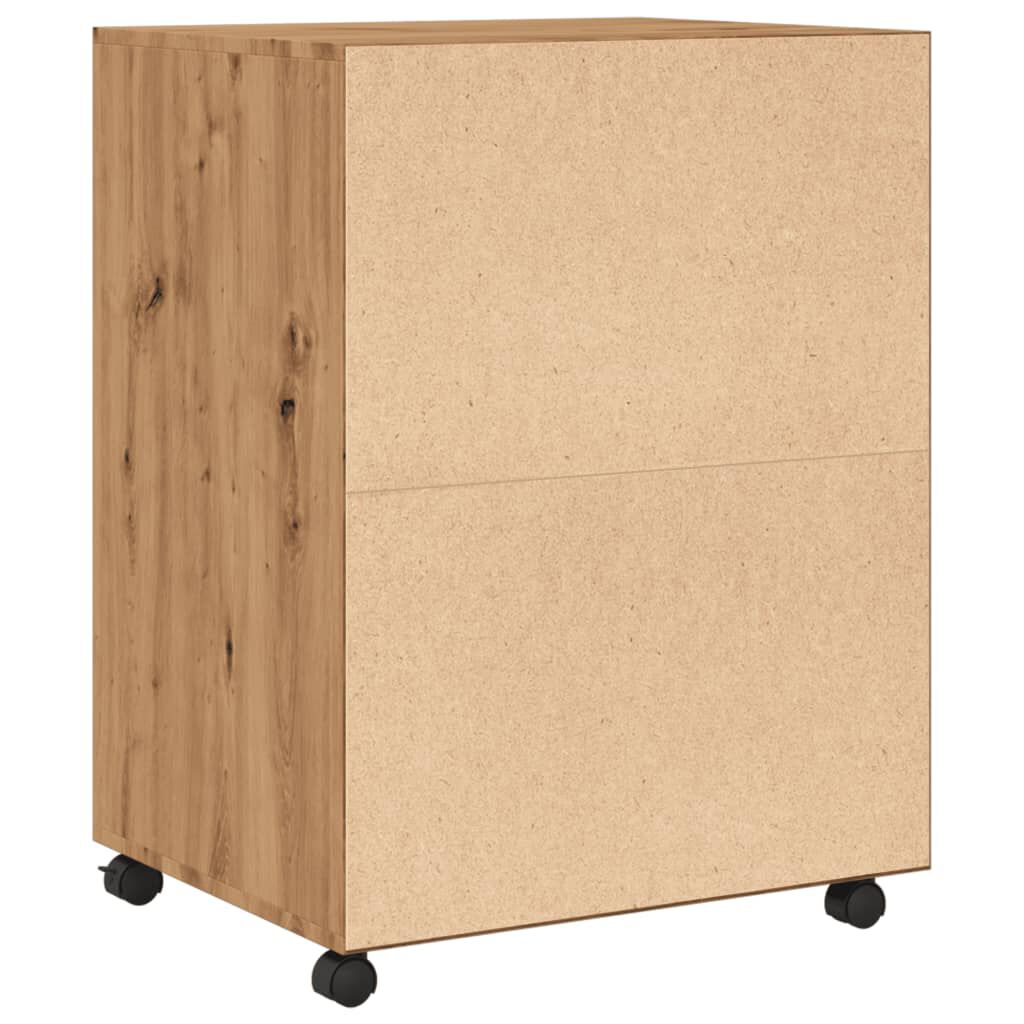 vidaXL Ντουλάπι Τροχήλατο Αρτισιανή Δρυς 60x48x81 εκ. από Επεξ. Ξύλο